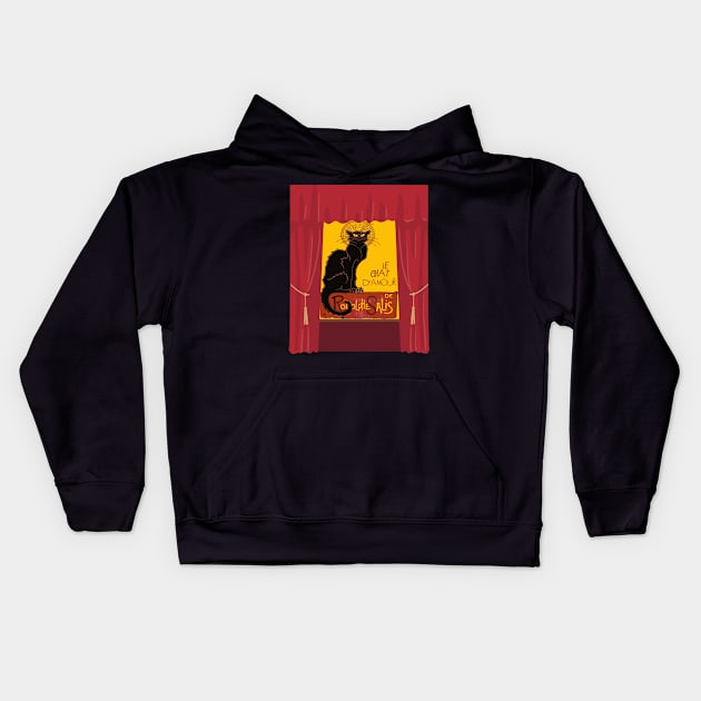 Le Chat Noir DAmour Theatre Stage Kids Hoodie by taiche